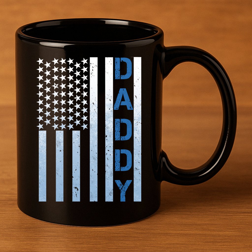 Daddy America Flag 11oz C Handle Ceramic Mug