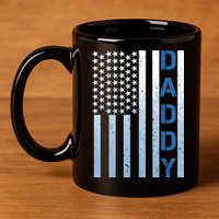 Daddy America Flag 11oz C Handle Ceramic Mug