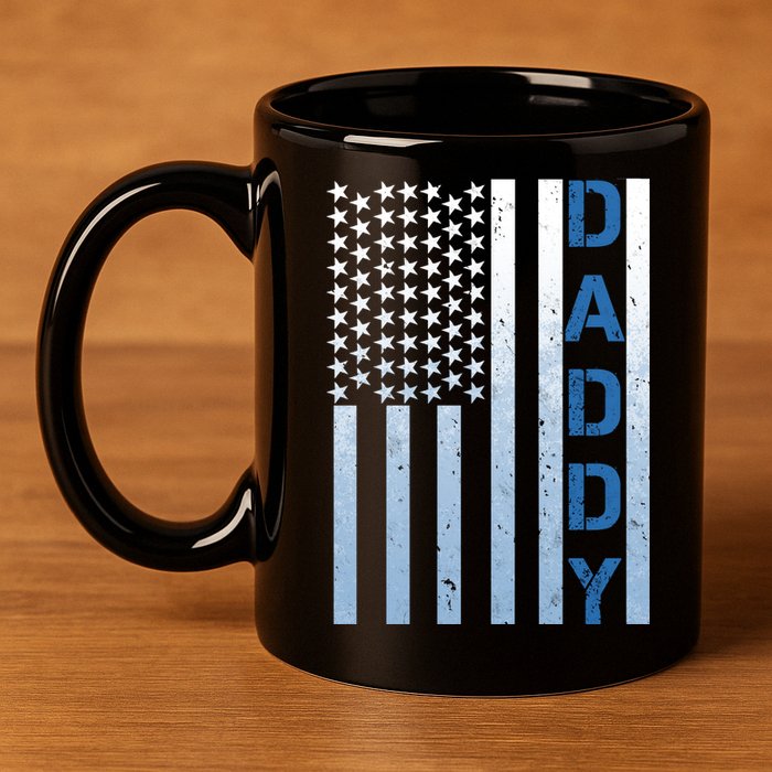 Daddy America Flag 11oz C Handle Ceramic Mug