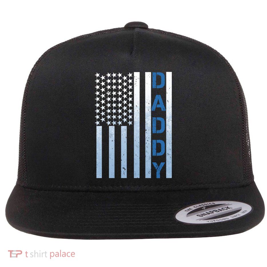 Daddy America Flag Flat Bill Trucker Hat