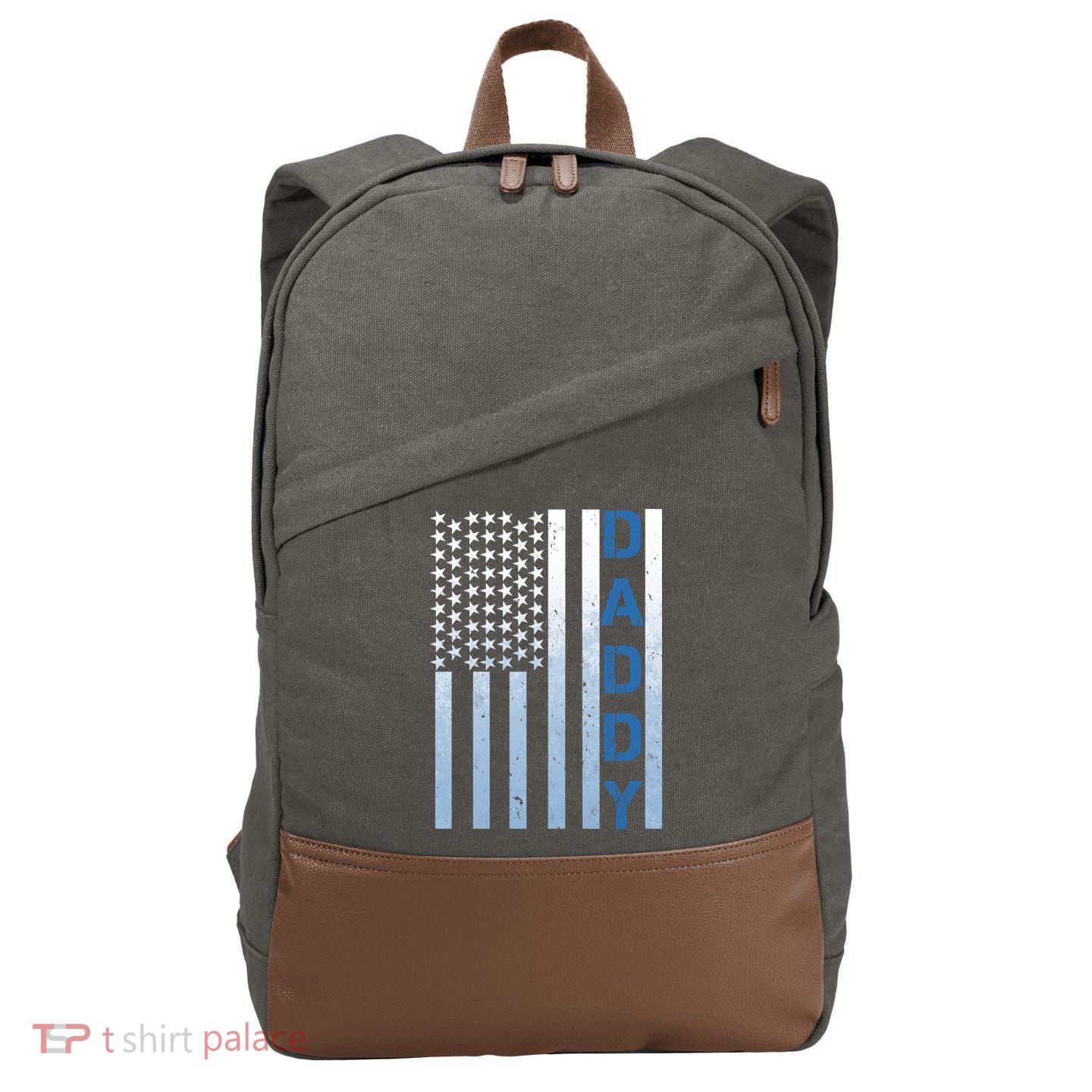Daddy America Flag Cotton Canvas Backpack
