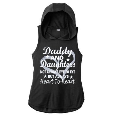 Daddy And Daughters Always Heart To Heart Ladies PosiCharge Tri-Blend Wicking Draft Hoodie Tank