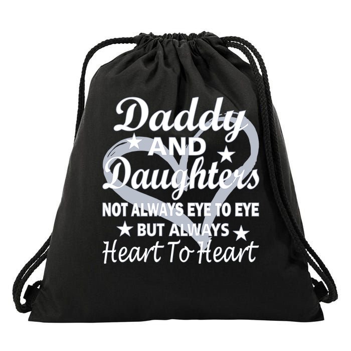 Daddy And Daughters Always Heart To Heart Drawstring Bag