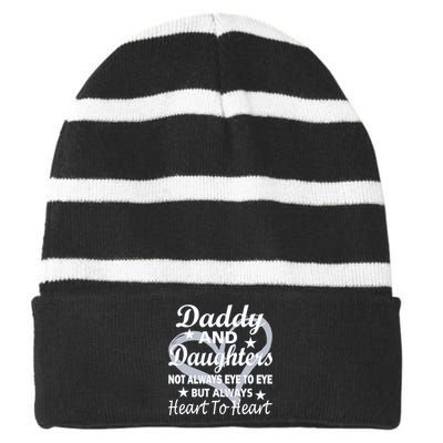 Daddy And Daughters Always Heart To Heart Striped Beanie with Solid Band