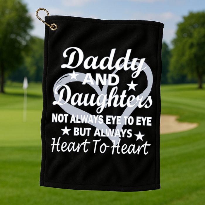 Daddy And Daughters Always Heart To Heart Golf Towel
