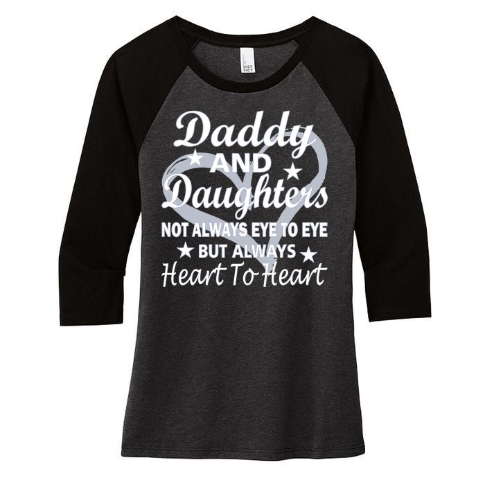 Daddy And Daughters Always Heart To Heart Women's Tri-Blend 3/4-Sleeve Raglan Shirt