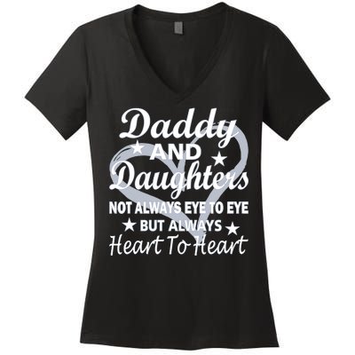 Daddy And Daughters Always Heart To Heart Women's V-Neck T-Shirt