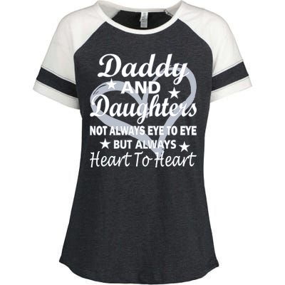 Daddy And Daughters Always Heart To Heart Enza Ladies Jersey Colorblock Tee