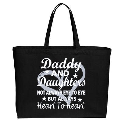 Daddy And Daughters Always Heart To Heart Cotton Canvas Jumbo Tote