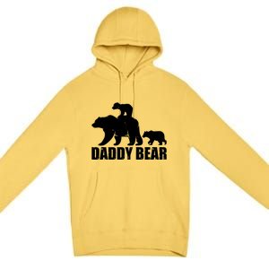 Daddy Bear With Twin Cubs Father's Day Premium Pullover Hoodie