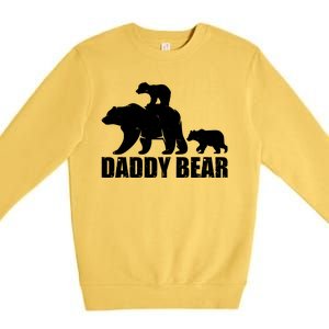 Daddy Bear With Twin Cubs Father's Day Premium Crewneck Sweatshirt