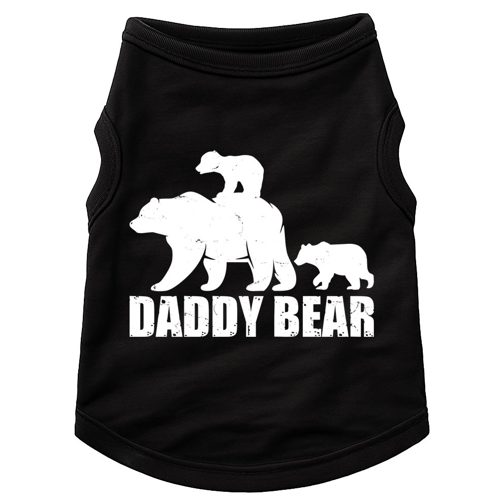 Daddy Bear With Twin Cubs Father's Day Doggie Tank