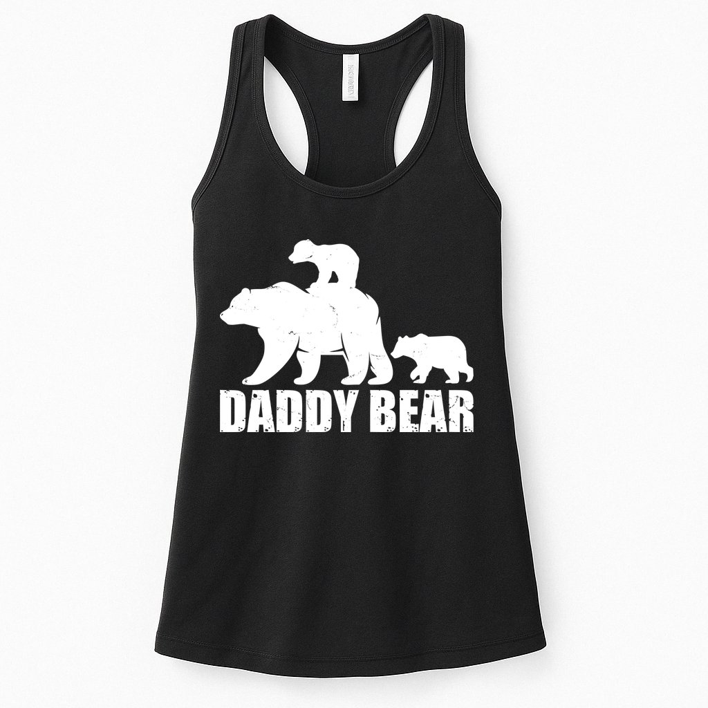 Daddy Bear With Twin Cubs Father's Day Womens Tank Top