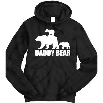 Daddy Bear With Twin Cubs Father's Day Tie Dye Hoodie