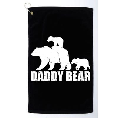 Daddy Bear With Twin Cubs Father's Day Golf Towel
