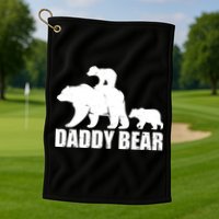 Daddy Bear With Twin Cubs Father's Day Golf Towel