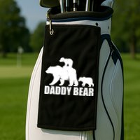 Daddy Bear With Twin Cubs Father's Day Golf Towel