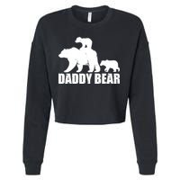 Daddy Bear With Twin Cubs Father's Day Cropped Pullover Crew