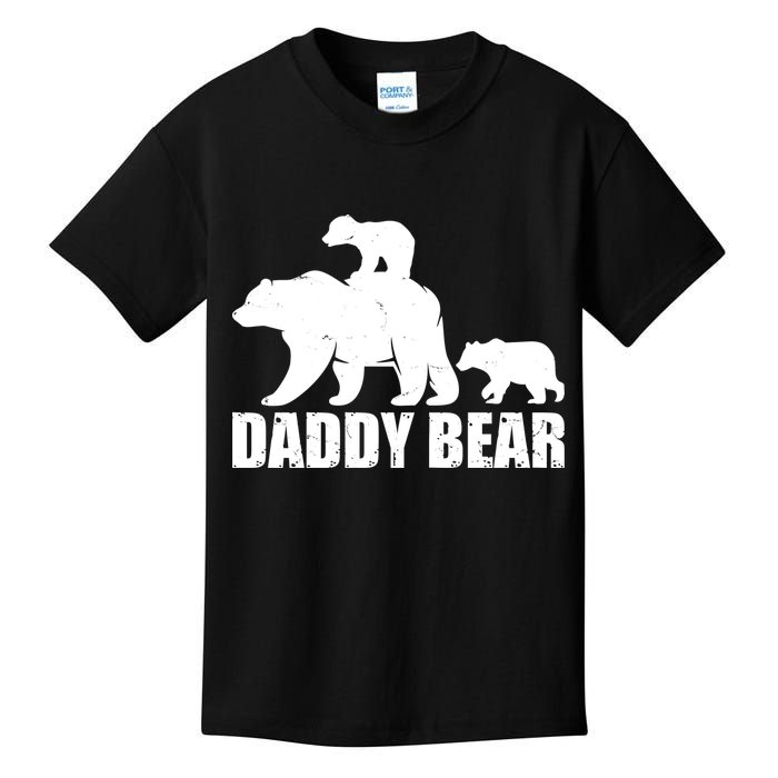 Daddy Bear With Twin Cubs Father's Day Kids T-Shirt