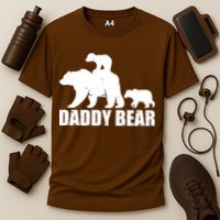 Daddy Bear With Twin Cubs Father's Day Cooling Performance Crew T-Shirt