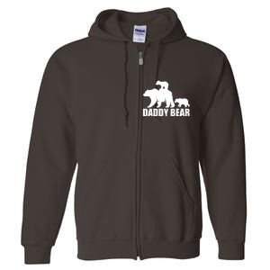 Daddy Bear With Twin Cubs Father's Day Full Zip Hoodie