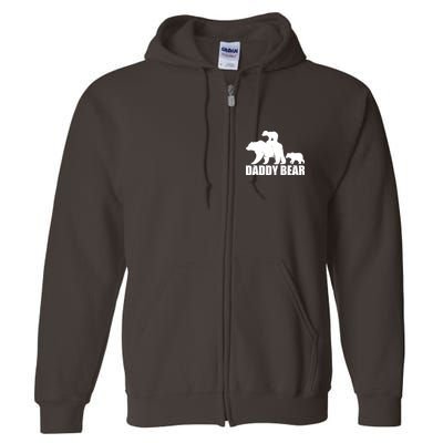 Daddy Bear With Twin Cubs Father's Day Full Zip Hoodie