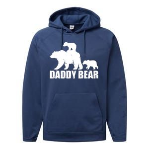 Daddy Bear With Twin Cubs Father's Day Performance Fleece Hoodie