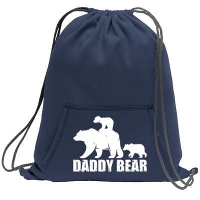 Daddy Bear With Twin Cubs Father's Day Sweatshirt Cinch Pack Bag