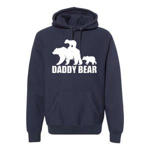 Daddy Bear With Twin Cubs Father's Day Premium Hoodie