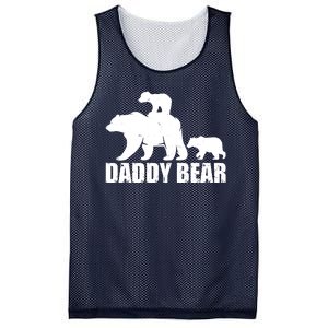 Daddy Bear With Twin Cubs Father's Day Mesh Reversible Basketball Jersey Tank