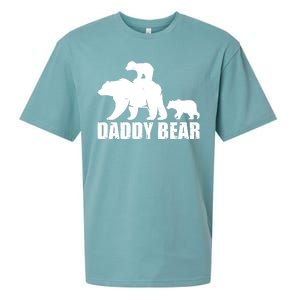 Daddy Bear With Twin Cubs Father's Day Sueded Cloud Jersey T-Shirt