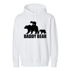 Daddy Bear With Twin Cubs Father's Day Garment-Dyed Fleece Hoodie