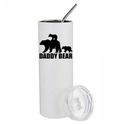 Daddy Bear With Twin Cubs Father's Day Stainless Steel Tumbler