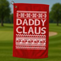 Daddy Claus Ugly Christmas Golf Towel