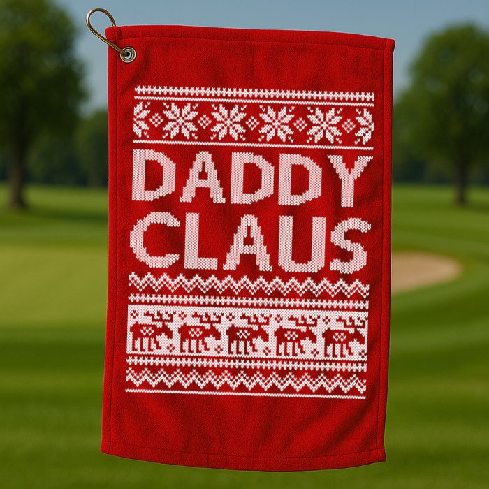 Daddy Claus Ugly Christmas Golf Towel