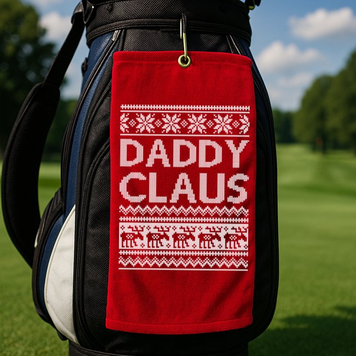 Daddy Claus Ugly Christmas Golf Towel