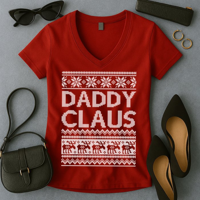 Daddy Claus Ugly Christmas Women's V-Neck T-Shirt