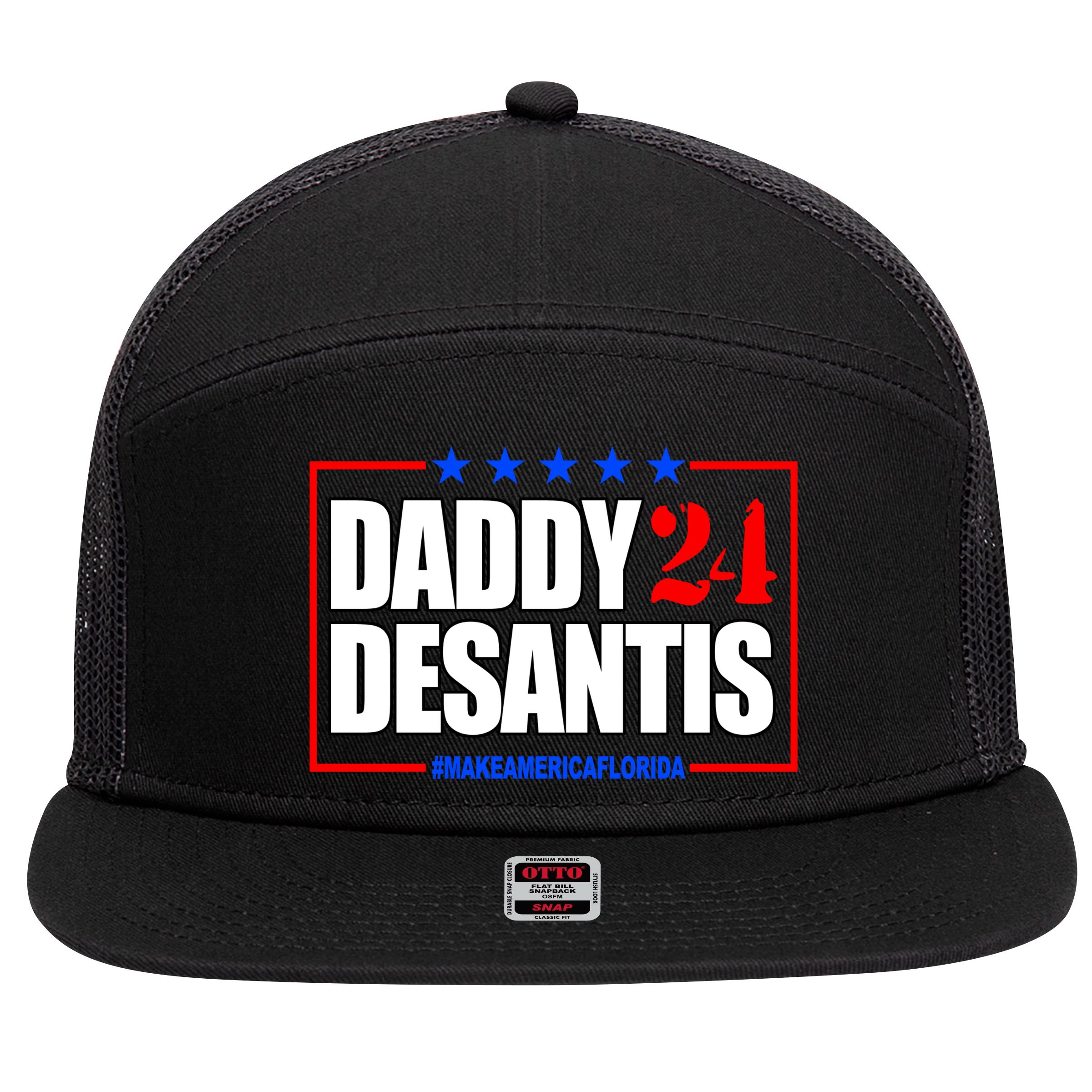 Daddy Desaints Make America Florida 7 Panel Mesh Trucker Snapback Hat
