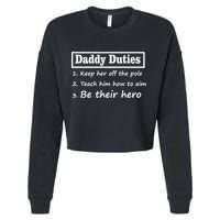 Daddy Duties Be Their Hero Cropped Pullover Crew