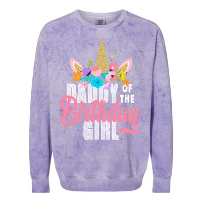 Daddy Of The Birthday Girl Colorblast Crewneck Sweatshirt