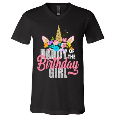 Daddy Of The Birthday Girl V-Neck T-Shirt