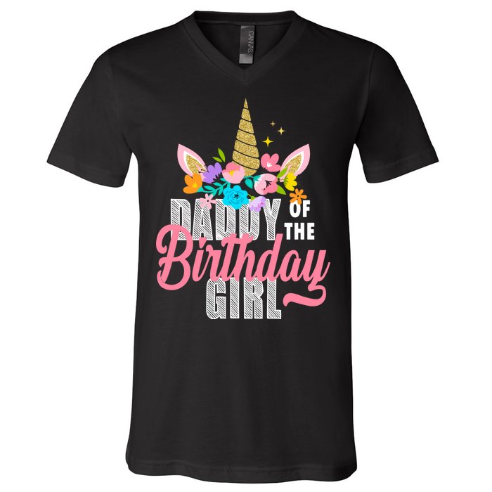 Daddy Of The Birthday Girl V-Neck T-Shirt