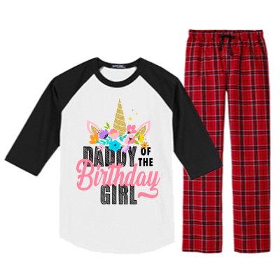 Daddy Of The Birthday Girl Raglan Sleeve Pajama Set