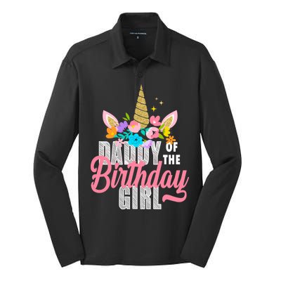 Daddy Of The Birthday Girl Silk Touch Performance Long Sleeve Polo