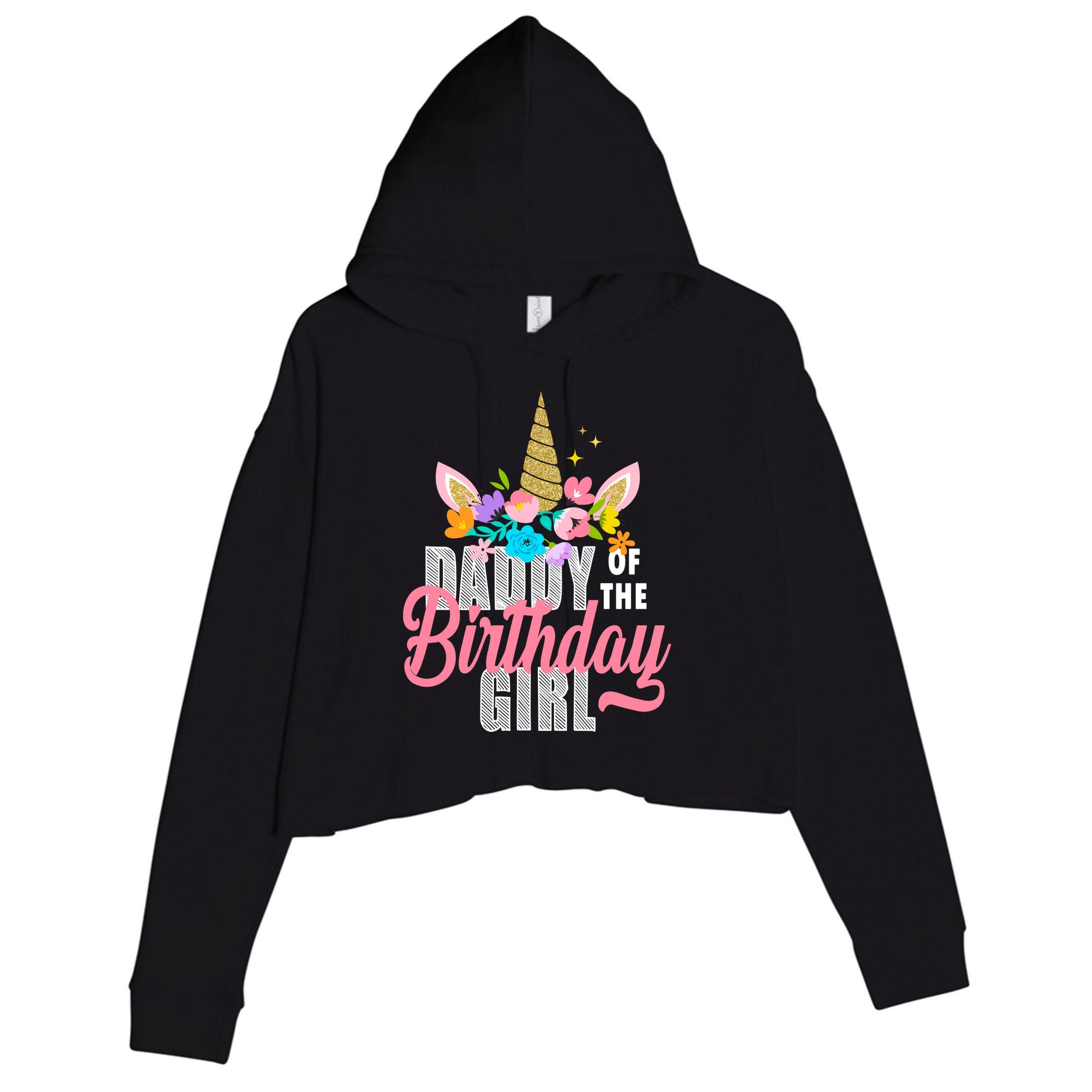 Daddy Of The Birthday Girl Crop Fleece Hoodie
