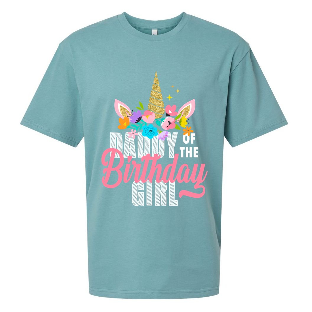 Daddy Of The Birthday Girl Sueded Cloud Jersey T-Shirt