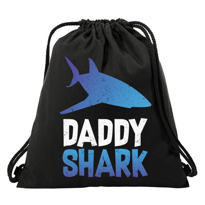 Daddy Shark Drawstring Bag