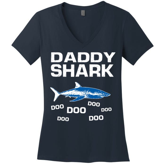 Daddy Shark Doo Women's V-Neck T-Shirt