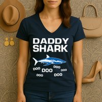 Daddy Shark Doo Women's V-Neck T-Shirt