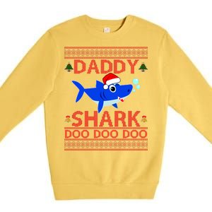 Daddy Shark Doo Doo Cute Ugly Christmas Premium Crewneck Sweatshirt